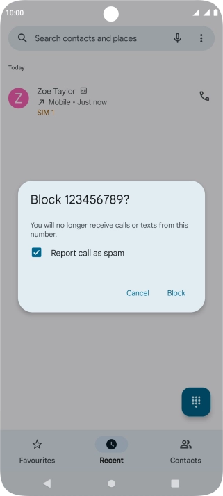 To report the number as spam, highlight the field next to 