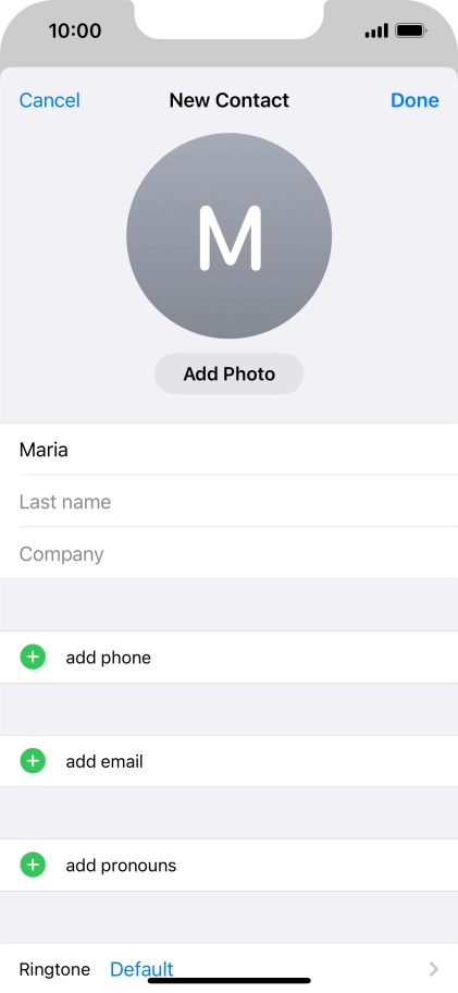 Press Last name and key in the last name.