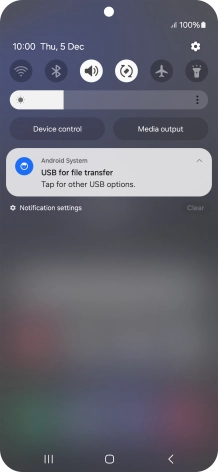 Press Tap for other USB options..