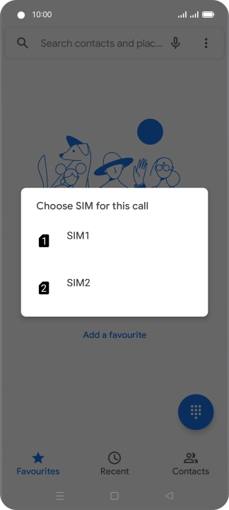 Press the required SIM. Follow the instructions to listen to your messages.