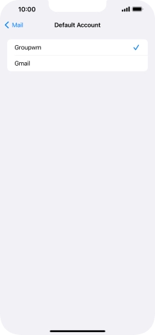 Press the required email account to select the email account as your default account.