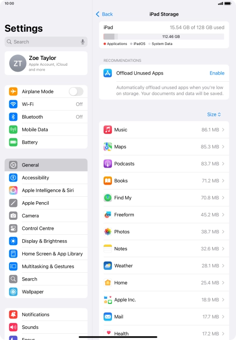 Press the required app.