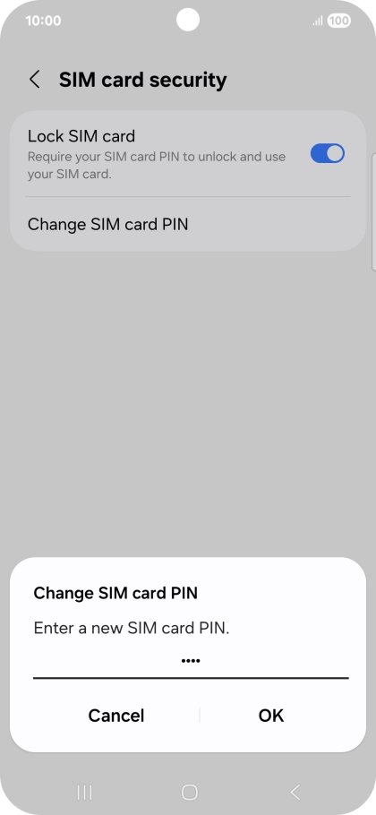 Key in a new four-digit PIN and press OK.