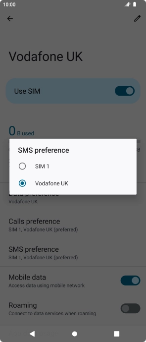 Press the required SIM.