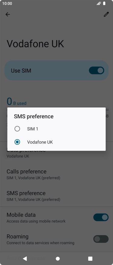 Press the required SIM.