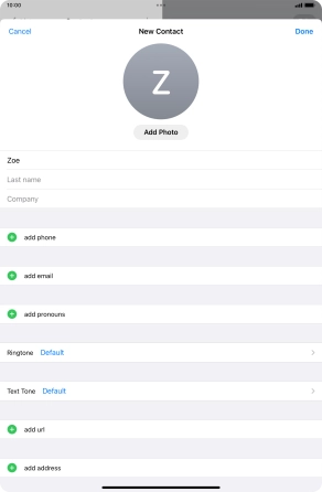 Press Last name and key in the last name.