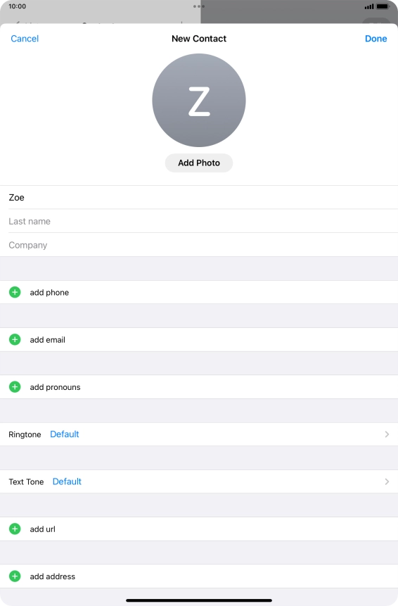 Press Last name and key in the last name.