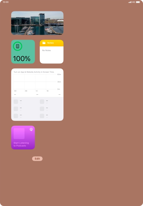 Press and hold the required widget until a pop-up menu is displayed.
