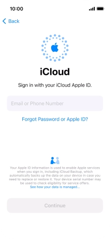 Press Email or Phone Number and key in the username for your Apple ID.