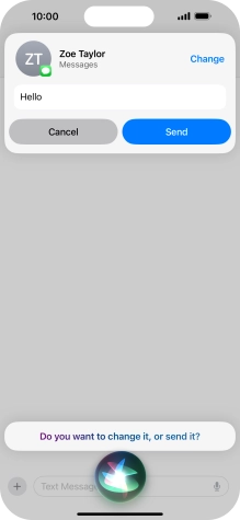 If an application is open on your phone, such as a Messages, you can also use the functions available here, e.g.: REPLY [text].