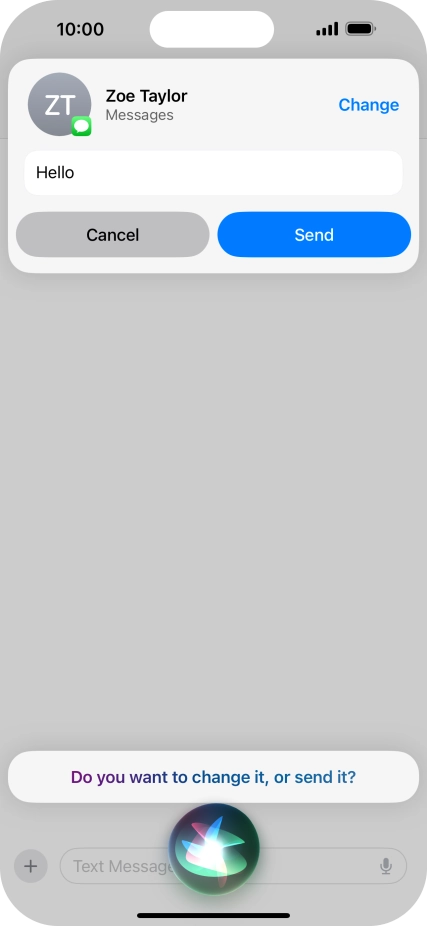 If an application is open on your phone, such as a Messages, you can also use the functions available here, e.g.: REPLY [text].