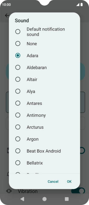 Once you've found a message tone you like, press OK.