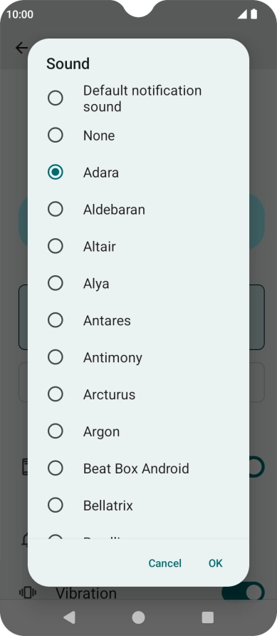 Once you've found a message tone you like, press OK.