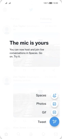 Press the new tweet icon.