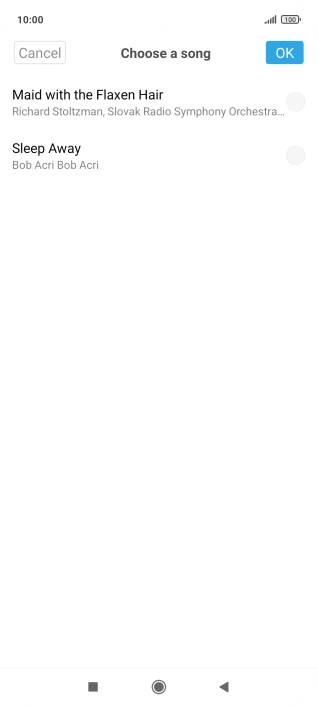 Press the required ring tone.