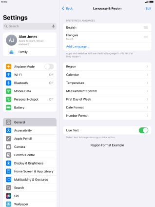 To subsequently select another language as the default language, press the move icon next to the required language and drag it to the top of the list. To subsequently select another language as the default language, press the move icon next to the required language and drag it to the top of the list.