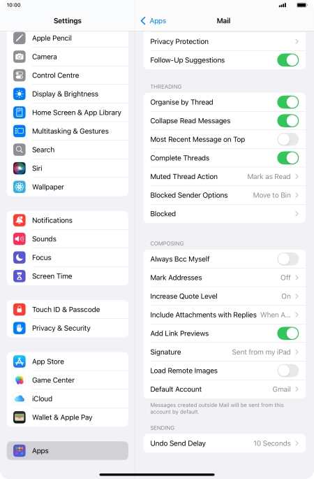 Press Default Account.