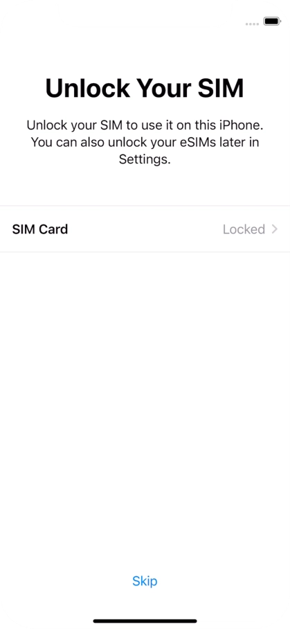 Press SIM Card.