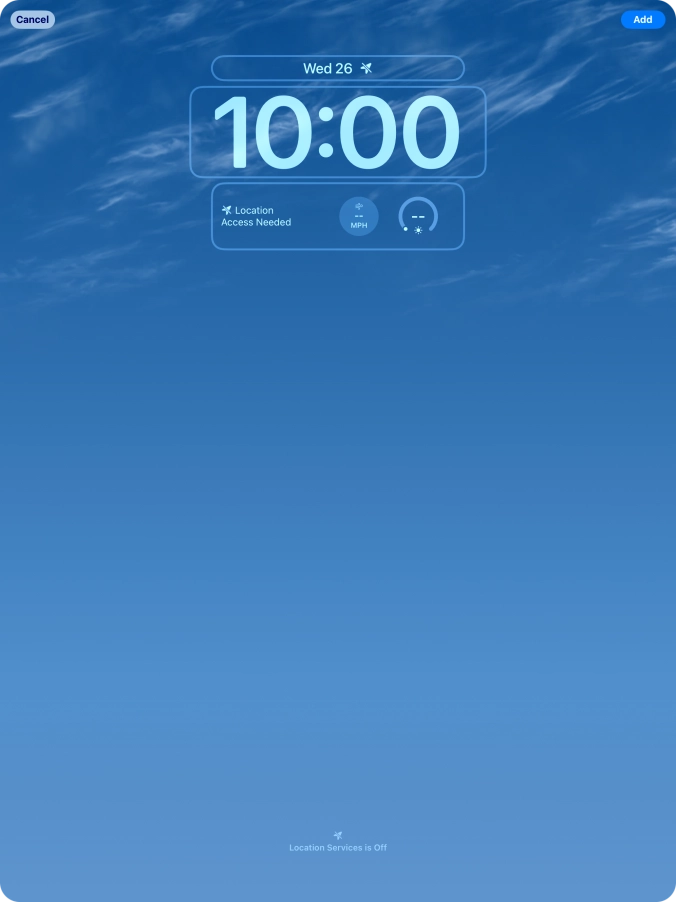 To customise the way the lock screen date is displayed, press the date widget and follow the instructions on the screen to select the required widget display mode.