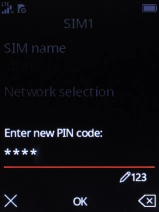 Key in a new four-digit PIN and press the Navigation key.