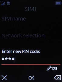 Key in a new four-digit PIN and press the Navigation key.