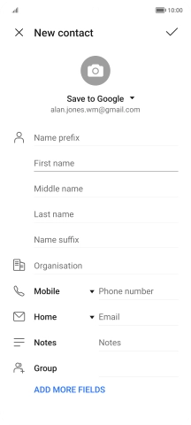 Press First name and key in the required first name.
