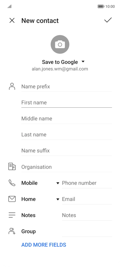 Press First name and key in the required first name.