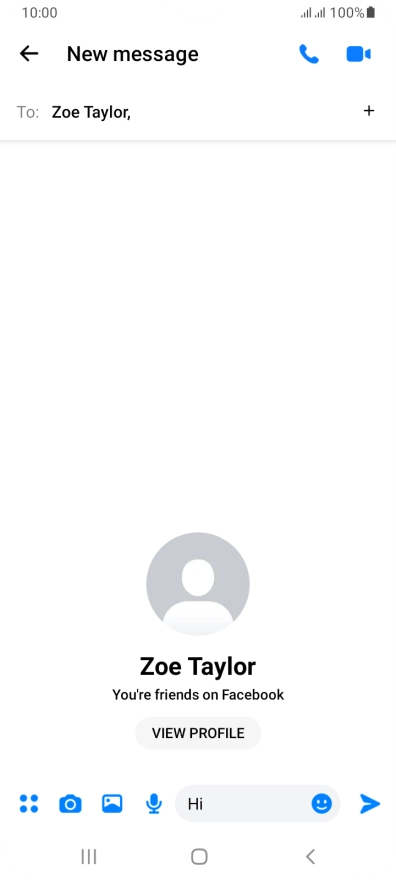 Write the required message and press the send icon.