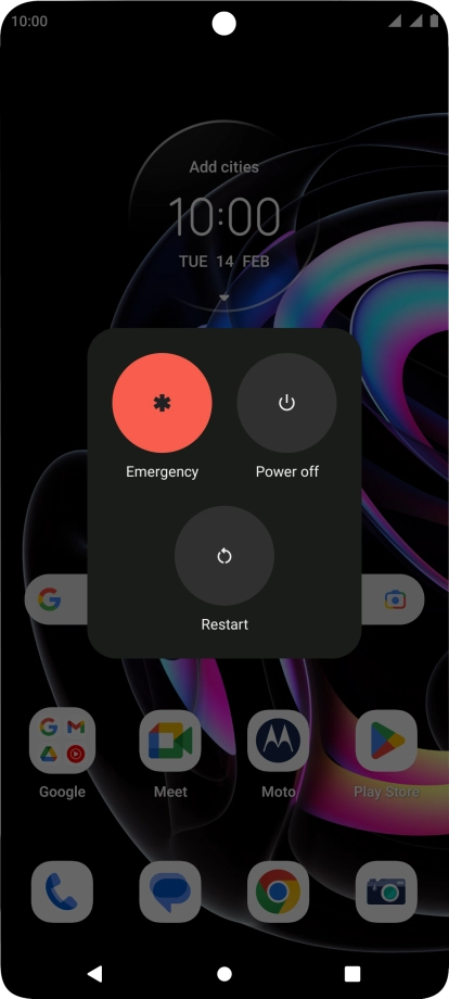Press Power off. Press Power off.