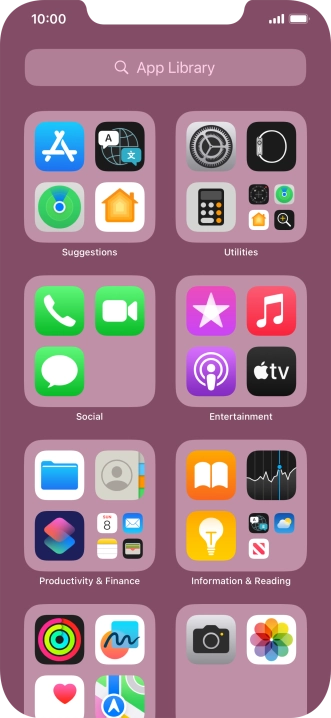 Press the required app. Press the required app.