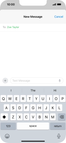 Press the microphone icon and say the required text.