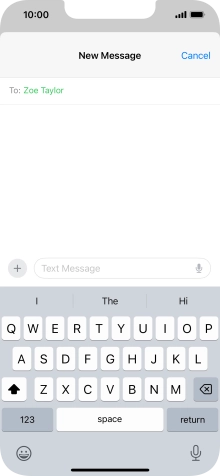 Press the microphone icon and say the required text.