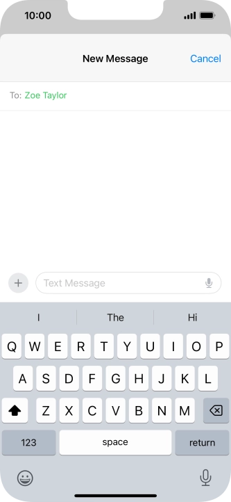 Press the microphone icon and say the required text.