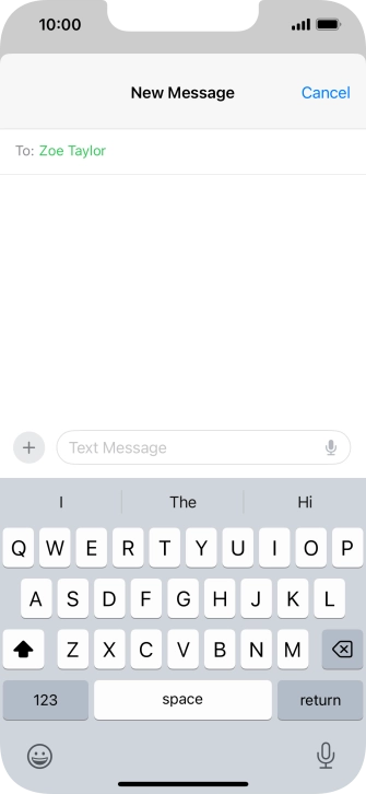 Press the microphone icon and say the required text.