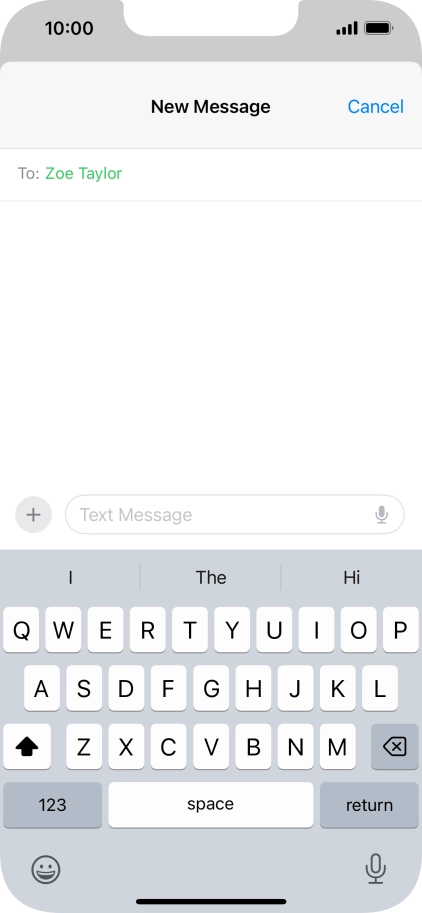 Press the microphone icon and say the required text.