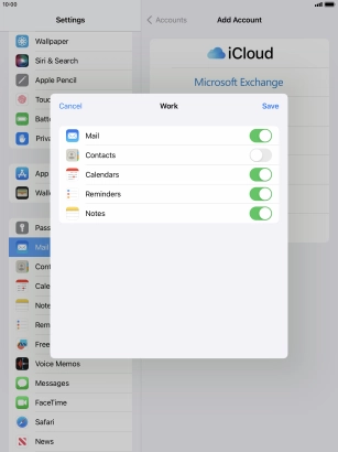 Press the indicators next to the required data types to turn synchronisation of each data type on or off. Press the indicators next to the required data types to turn synchronisation of each data type on or off.