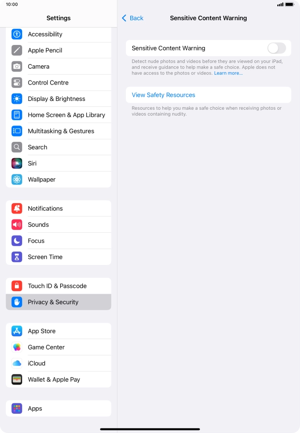 Press the indicator next to 
