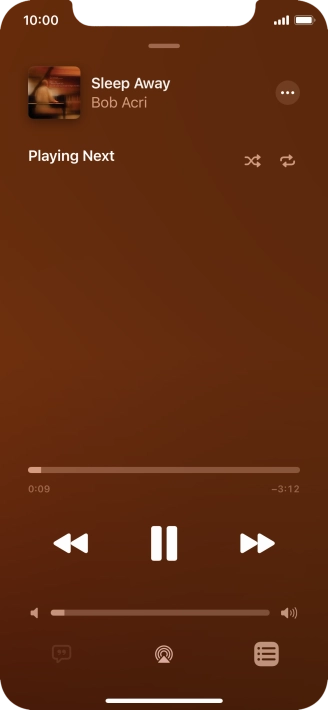 Press the shuffle icon to turn the function on or off.