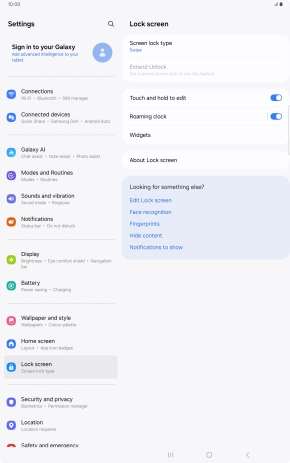 Press Screen lock type.