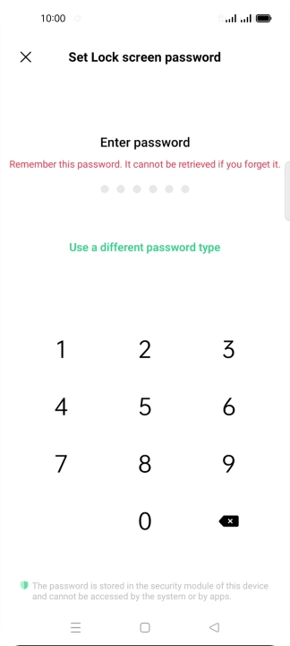 Press Use a different password type.