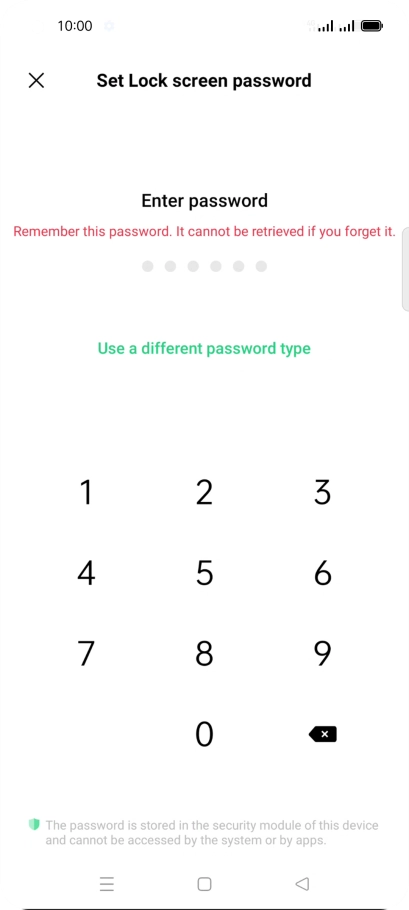 Press Use a different password type.