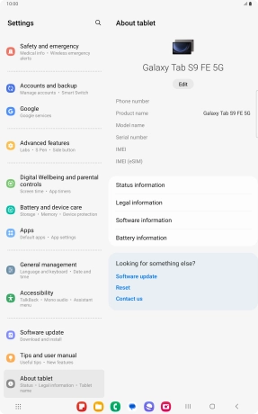 Press Status information.
