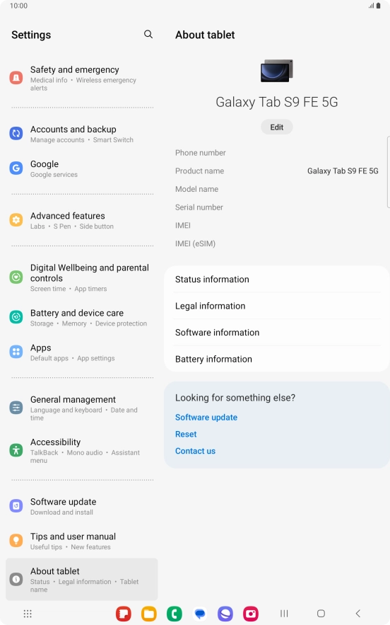 Press Status information.