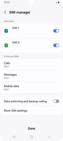 Press the required SIM.