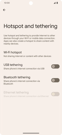 Press Wi-Fi hotspot. Press Wi-Fi hotspot.
