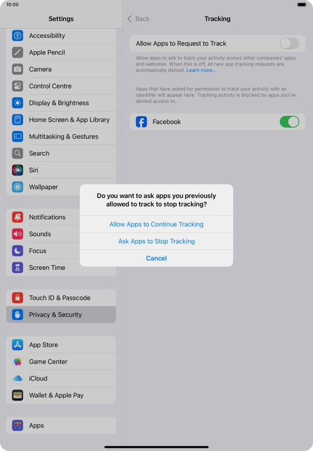 If you turn off the function, press the required setting.