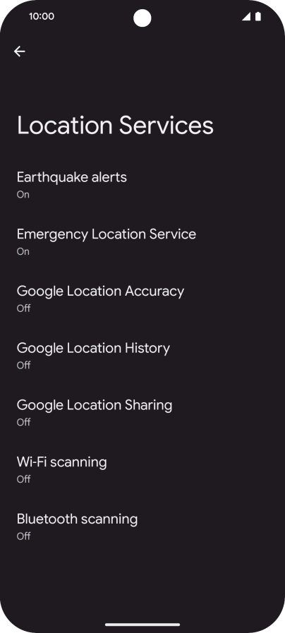 Press Google Location Accuracy.