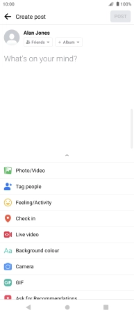 Press the text input field. Press the text input field.