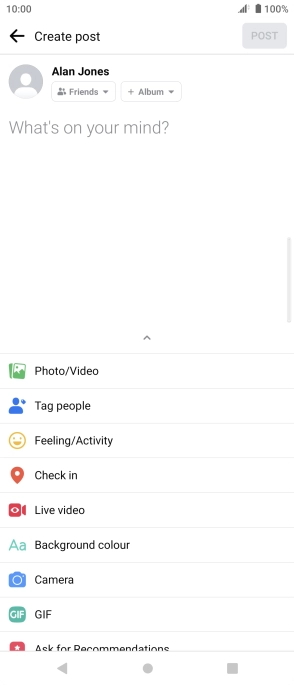 Press the text input field. Press the text input field.