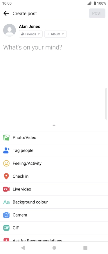 Press the text input field. Press the text input field.